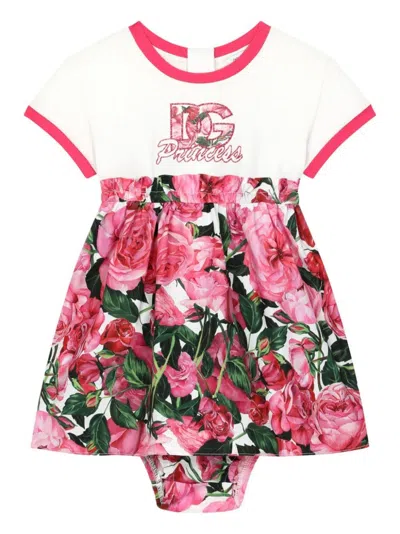 DOLCE & GABBANA ROSE-PRINT DRESS