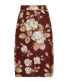 Dolce & Gabbana Rose-print Midi Pencil Skirt In Brown