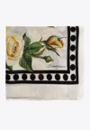 Dolce & Gabbana Rose Print Modal-blend Scarf In Multicolor