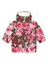 Dolce & Gabbana Rose-print Padded Jacket In Pink