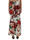 Dolce & Gabbana Satin Pajama Pants With Rose Print