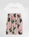 Dolce & Gabbana Rose-print Poplin And Jersey Dress In Print