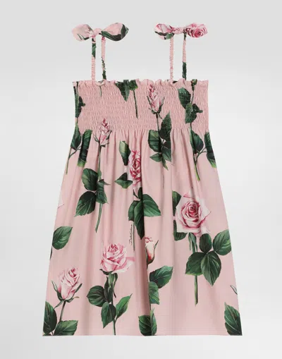 Dolce & Gabbana Rose-print Poplin Dress