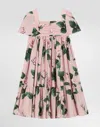 Dolce & Gabbana Rose-print Poplin Dress In Print