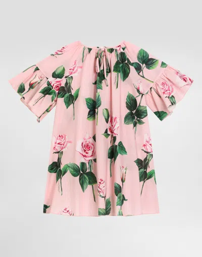 Dolce & Gabbana Rose-print Poplin Dress
