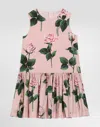 Dolce & Gabbana Rose-print Poplin Dress In Print