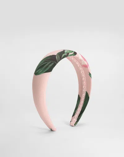 Dolce & Gabbana Rose-print Poplin Headband