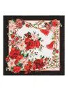 Dolce & Gabbana Rose-print Scarf In Red
