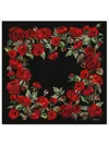 Dolce & Gabbana Schal Mit Rosen-print In Schwarz