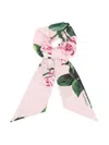 Dolce & Gabbana Rose-print Scrunchie In Pink