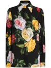 Dolce & Gabbana Rose-print Shirt In Black