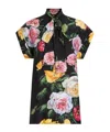 Dolce & Gabbana Peony And Rose Print Silk Shirt In Black