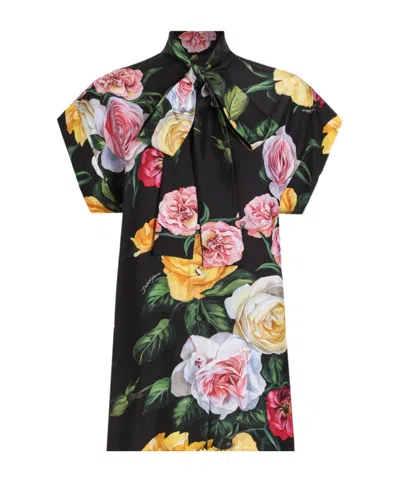 DOLCE & GABBANA DOLCE  GABBANA FLORAL PRINTED HABOTAI SHIRT