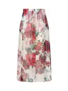 Dolce & Gabbana Rose Print Silk Midi Skirt