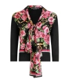 Dolce & Gabbana Rose Print Long-sleeved Sweater In Black