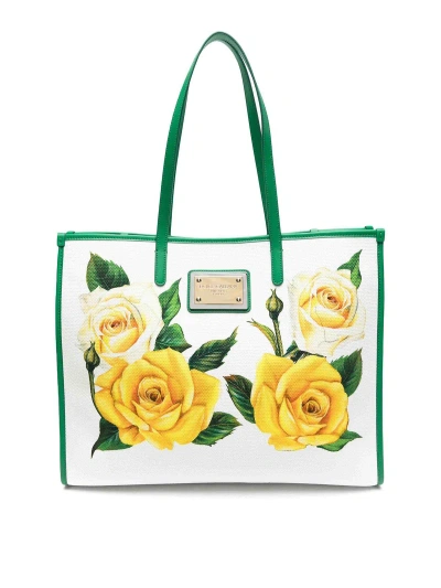 Dolce & Gabbana Rose-print Tote Bag In Multicolour