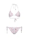 Dolce & Gabbana Small Rose-print Triangle Bikini In White