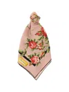 Dolce & Gabbana Women Multicolor Silk Square Scarf With All-over Floral Motif And Logo On The Front In Multi