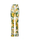 Dolce & Gabbana Floral Print High-waisted Flared Trousers In Yellow, Green, White
