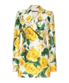 Dolce & Gabbana Rose Print Satin Jacket In Multi