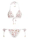 Dolce & Gabbana Small Rose-print Triangle Bikini In White