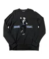 Dolce & Gabbana Round-collar Long-sleeve Hoodie In Black