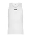 Dolce & Gabbana Men's Logo-patch Tank Top In White