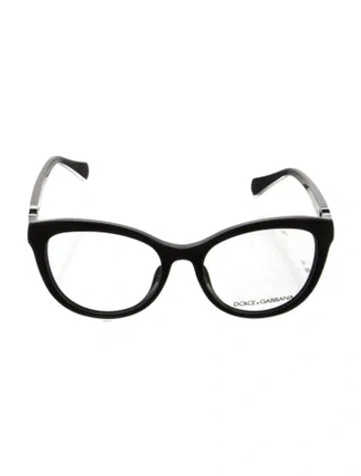 Pre-owned Dolce & Gabbana Round Eyeglasses In Black
