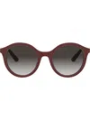 Dolce & Gabbana Oversized Round Frame Sunglasses In Red