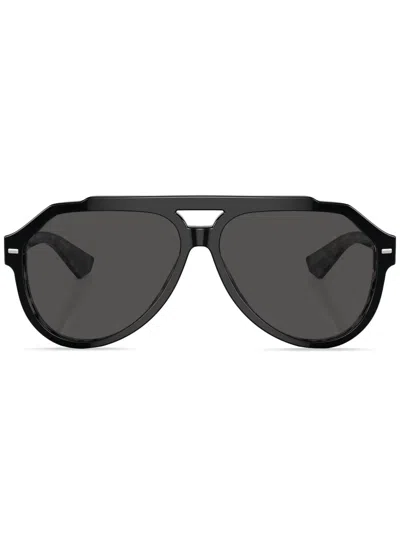 Dolce & Gabbana Sonnenbrille Mit Rundem Gestell In Black