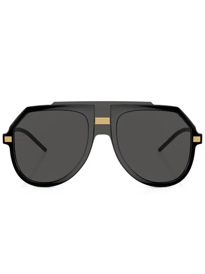 Dolce & Gabbana Sonnenbrille Mit Rundem Gestell In Gold