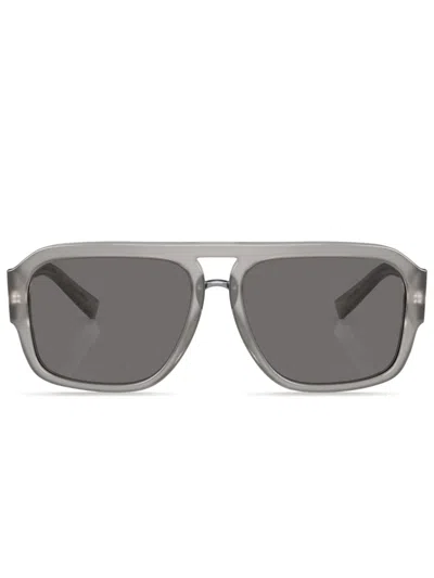 Dolce & Gabbana Round-frame Tinted Sunglasses In Grau
