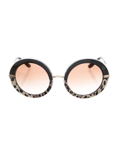 Pre-owned Dolce & Gabbana Round Gradient Sunglasses In Black
