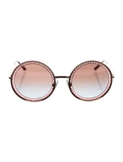 Pre-owned Dolce & Gabbana Round Gradient Sunglasses In Pink