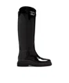 Dolce & Gabbana Logo-plaque Equestrian Boots In Black