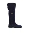Dolce & Gabbana Round-head Flat Boots In Black