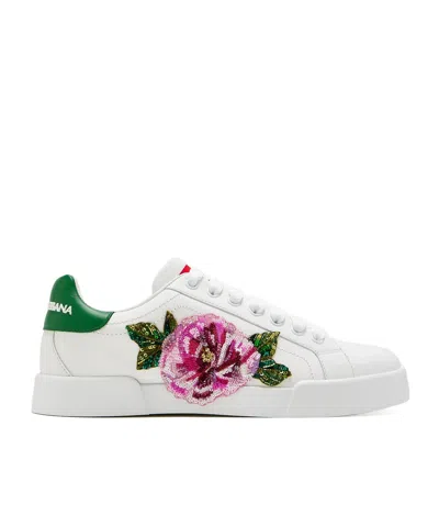 Dolce & Gabbana Round Head Low-cut Casual Shoes In White
