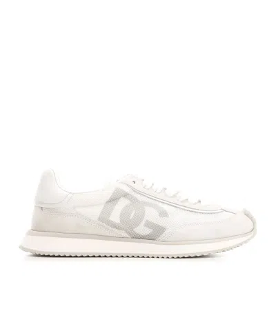 Dolce & Gabbana Mixed-material Dg Cushion Sneakers In White