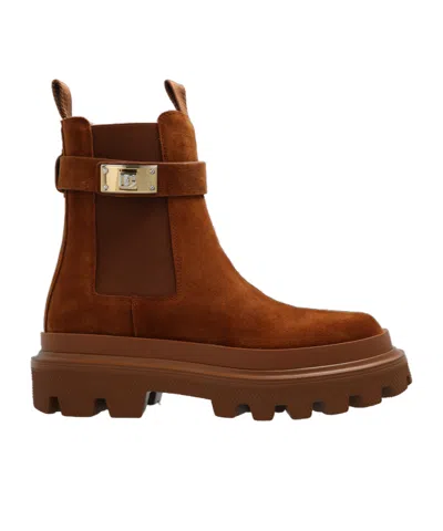 DOLCE & GABBANA DOLCE  GABBANA LOGO PLAQUE CHELSEA BOOTS
