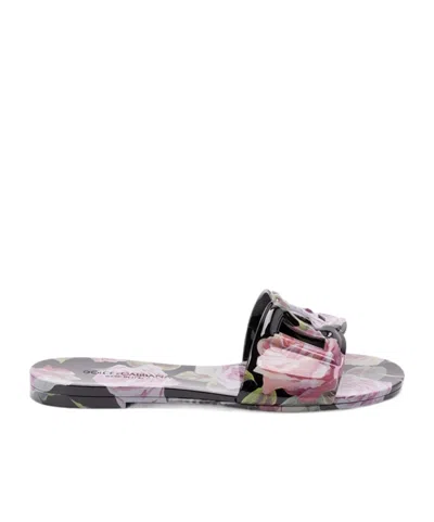 DOLCE & GABBANA DOLCE  GABBANA FLORAL PRINTED BEACH SLIDES