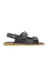 Dolce & Gabbana Touch-strap Leather Sandals In Black