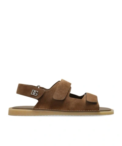 DOLCE & GABBANA DOLCE  GABBANA LOGO PLAQUE SANDALS