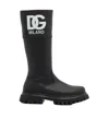 Dolce & Gabbana Round-headed Short Boots In Black