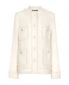 Dolce & Gabbana Single-breasted Raschel Tweed Jacket In White