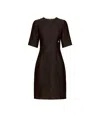 Dolce & Gabbana Black Floral Jacquard Midi Dress In Black