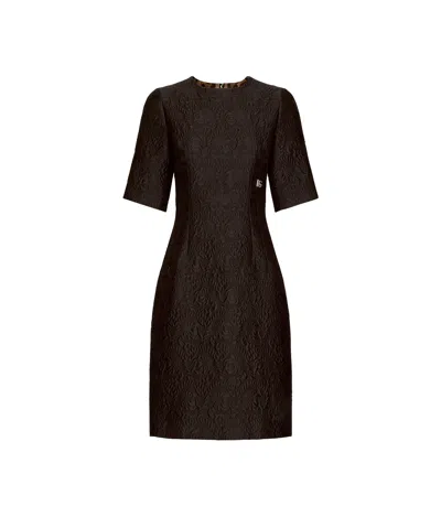 Dolce & Gabbana Floral Motif Midi Dress In Black