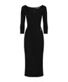 Dolce & Gabbana Viscose Jersey 3/4 Sleeve Midi Dress In Black
