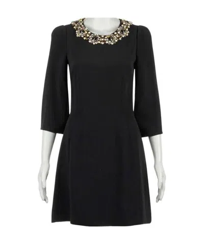 Dolce & Gabbana Round Neck Dress In Black