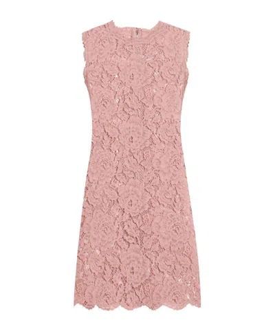 DOLCE & GABBANA DOLCE  GABBANA A-LINE SLEEVELESS MINI LACE DRESS
