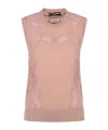 Dolce & Gabbana Lace Detailing Vest In Pink